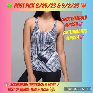 LULULEMON cross back tank heat wave black and white size 4
